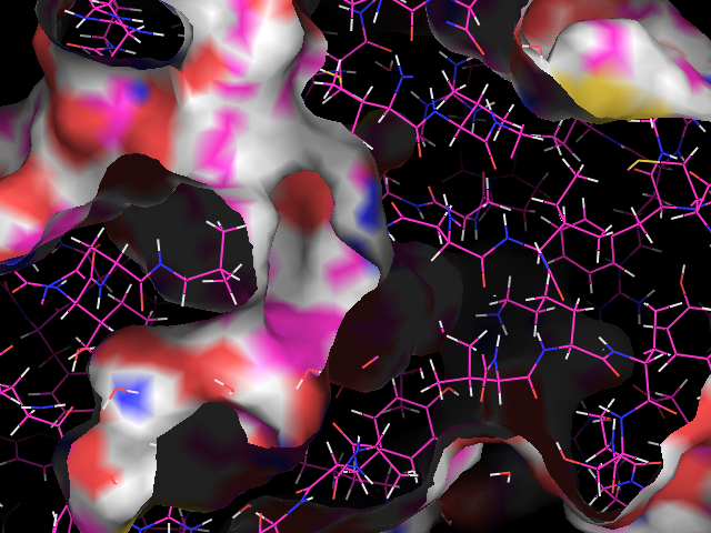 Surface view with narrow clipping planes