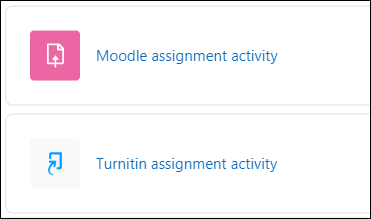 Moodle and Turnitin assignment links with icons
