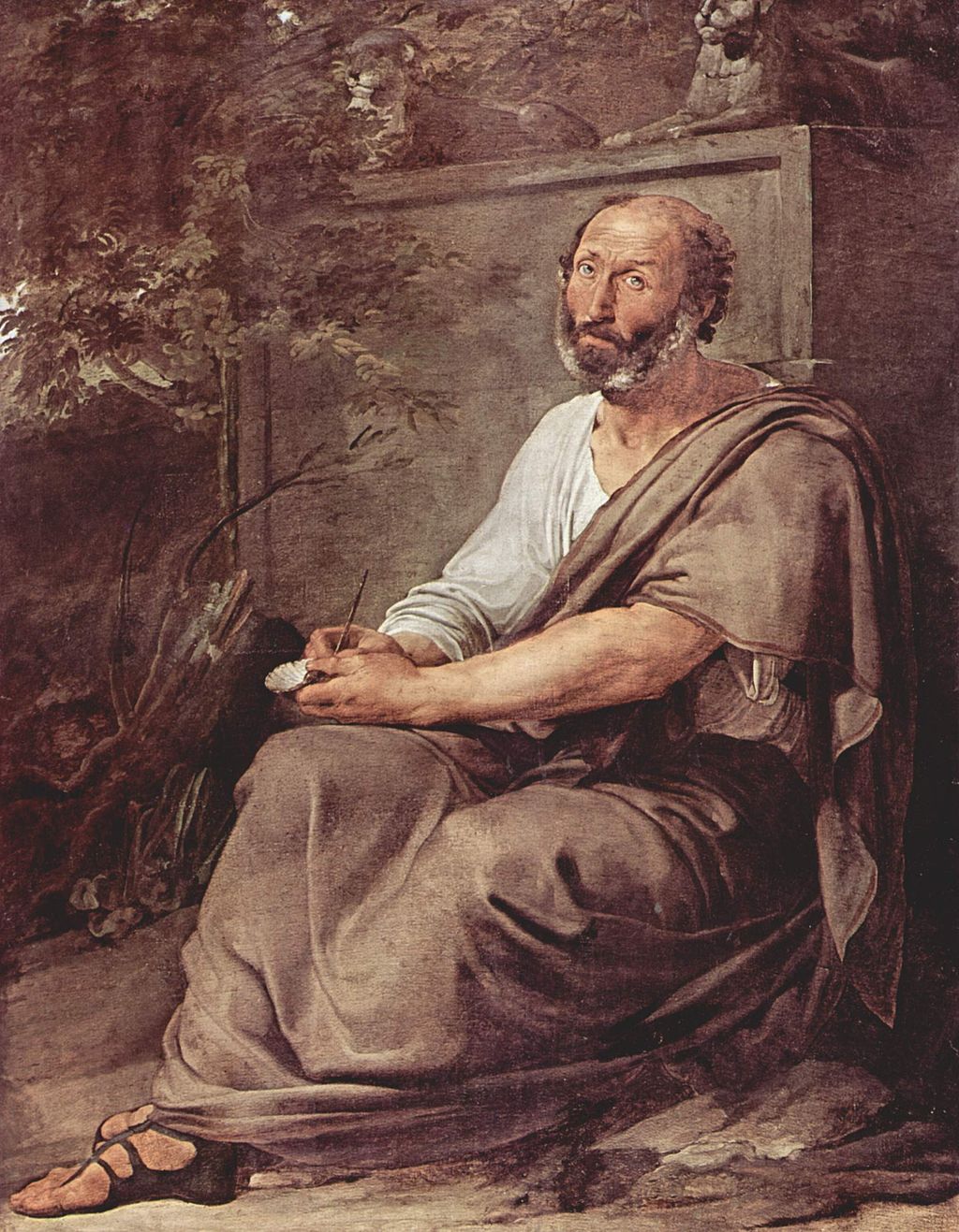 A painting by Francesco Hayez depicting the Greek philosopher Aristotle.