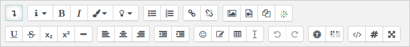 Toolbar for the Atto text editor